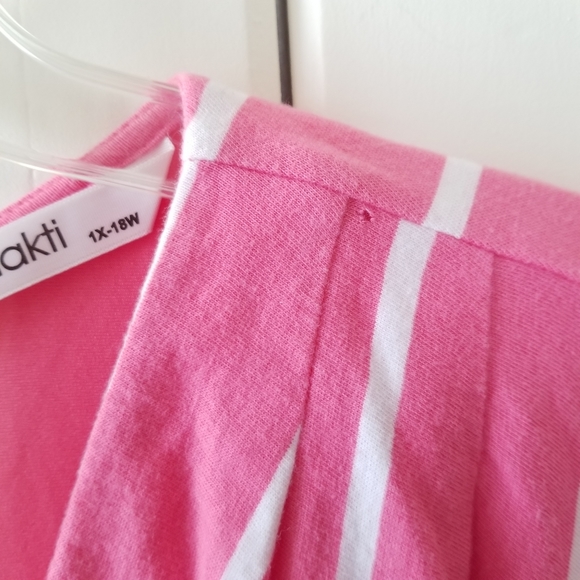 Eshakti 1X Pink Lined Dress Faux Wrap Plus 18 W 20 - Picture 3 of 12